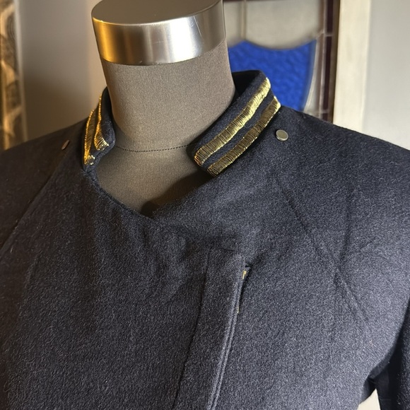 H&M Wool Blend Military Cropped Jacket SZ 8 - Picture 3 of 9